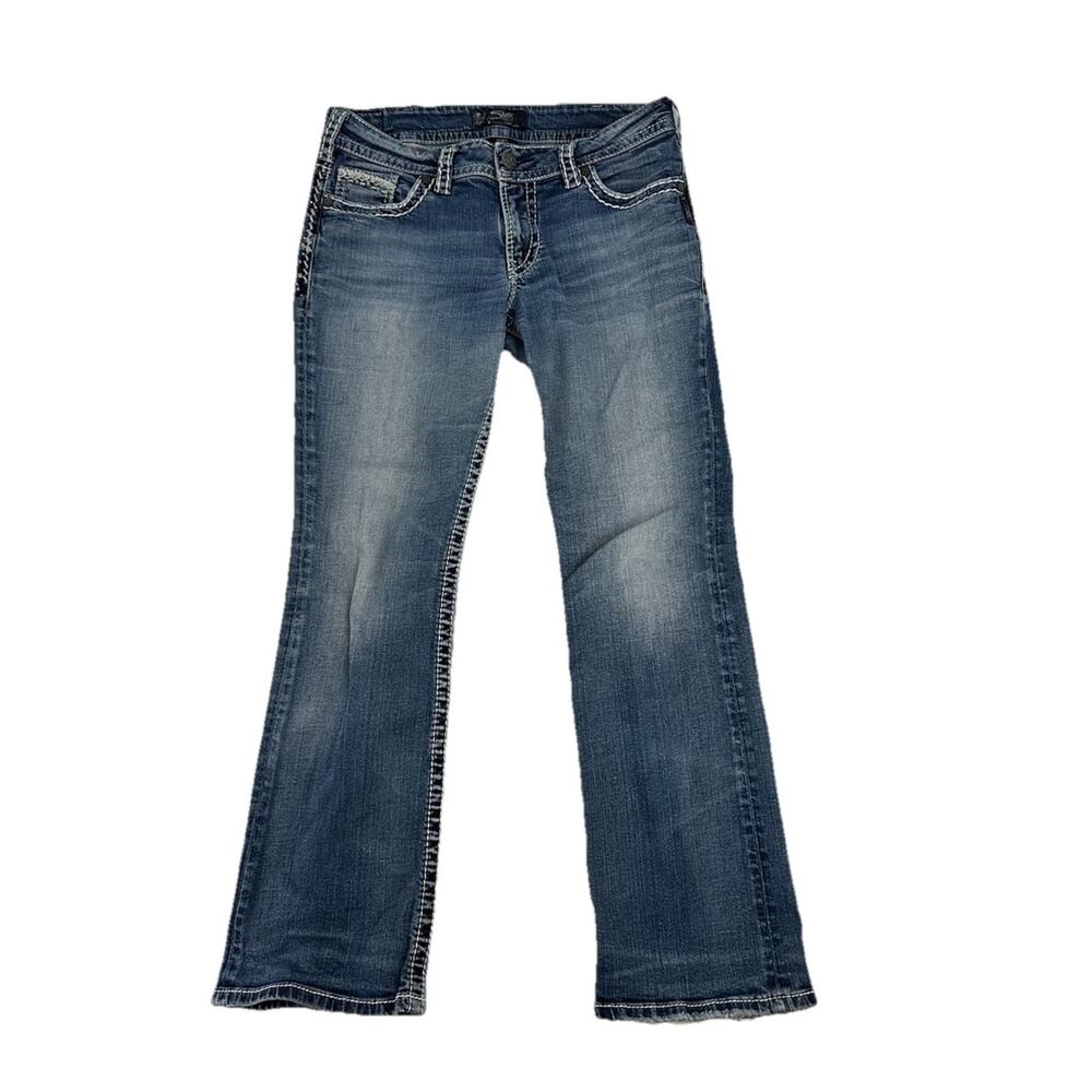 Silver Size 31 Women Suki 17" Mid Rise Jeans Measures Inseam 30” S18